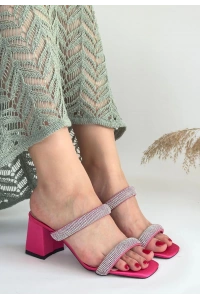 Froya Pembe Saten Topuklu Terlik