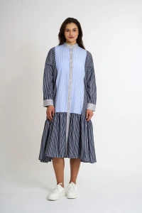 Garni Ruffled Long Dress | Anthracite