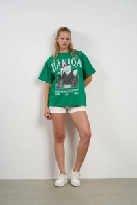 HANIQA Print T-Shirt – Big Size Green