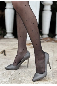 Hillar Platin Saten Stiletto Ayakkabı