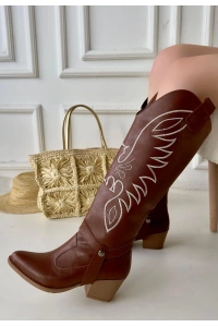 Jilla Taba Cilt Tak Çıkar Topuklu Bot Ve Çizme