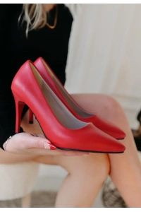 Jilya Kırmızı Cilt Stiletto Ayakkabı