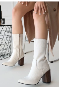 Kiant Bej Süet Topuklu Çizme