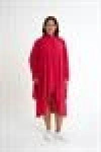 Magnificent Collar Slit Detailed Dress | fuchsia