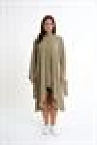 Magnificent Collar Slit Detailed Dress | Khaki