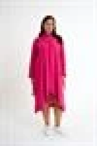 Magnificent Collar Slit Detailed Dress | Pink