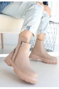 Menta Nude Cilt Fermuar Aksesuarlı Bot