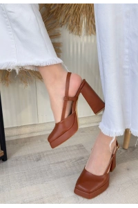 Mety Taba Cilt Topuklu Ayakkabı