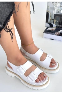 Milta Beyaz Cilt Sandalet