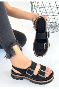 Milta Siyah Nubuk Sandalet