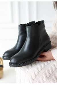 Moed Siyah Cilt Topuklu Bot