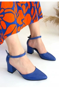 Mulen Mavi Cilt Topuklu Ayakkabı