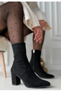 Noort Siyah Süet Topuklu Bot