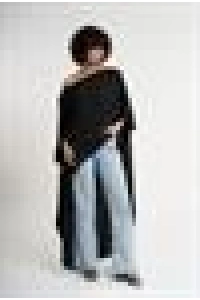 One Shoulder Asymmetric Blouse | Black