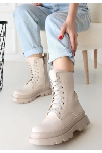 Orge Bej Cilt Bağcıklı Bot