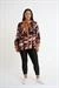 Patterned Shirt with Halter Neck Detail | Brown