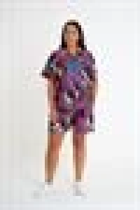 Patterned Shorts Set | Purple