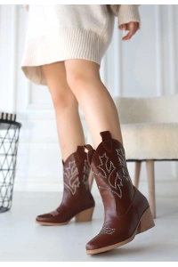 Peert Taba Cilt Topuklu Bot