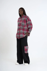 Plaid Shirt & Pants Set – Small Size