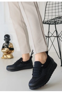 Plani Siyah Cilt Babet Ayakkabı