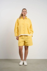 Plus Size Womens Shirt and Shorts Set | Yellow