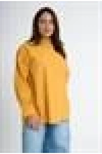 Poplin Shirt with Back Button Detail | Yellow