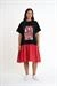 Printed Ruffle Dress | Red