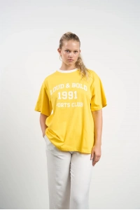 Printed Short Sleeve T-Shirt | Sizes 36-42 | Yellow