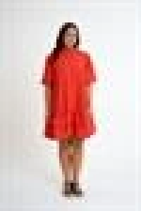 Relaxed Cut Balloon Sleeve Dress | Orange