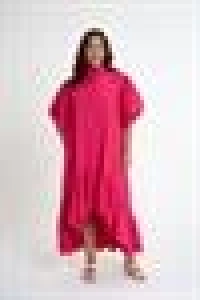 Shirt Dress with Ruffled Sleeves | Pink