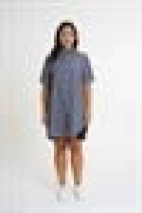 Slit Detailed Striped Shirt | Anthracite