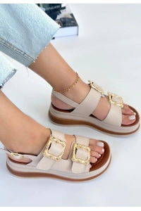 Stan Bej Cilt Sandalet