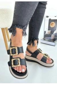 Stan Siyah Cilt Sandalet