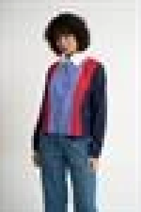 Striped garnet shirt | Red