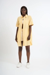 Striped short-sleeve shirt | Yellow