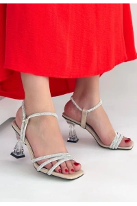 Tatya Bej Rugan Topuklu Ayakkabı