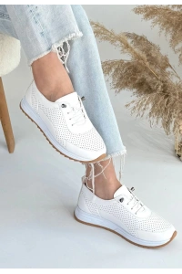Tone Beyaz Cilt Bağcıklı Spor Ayakkabı