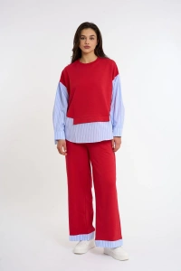 Trimmed Tracksuit Set | Blue Red