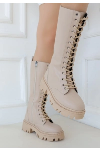 Uliza Nude Cilt Bağcıklı Çizme