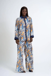 Womens White Patterned Suit