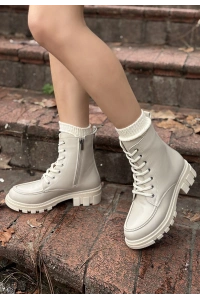 Yuran Bej Cilt Bağcıklı Bot