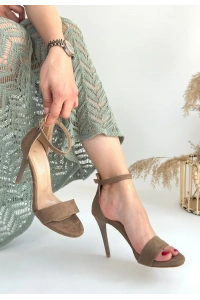 Zeoni Vizon Süet Topuklu Ayakkabı