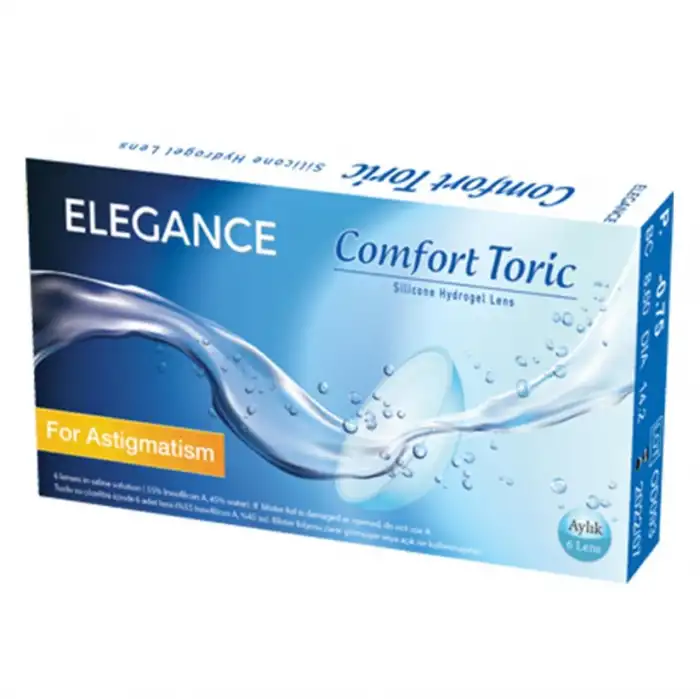 Elegance Comfort ( ASTİGMATLI ) Miyop ( - ) & Hipermetrop ( + ) Şeffaf Lens 3 Aylık