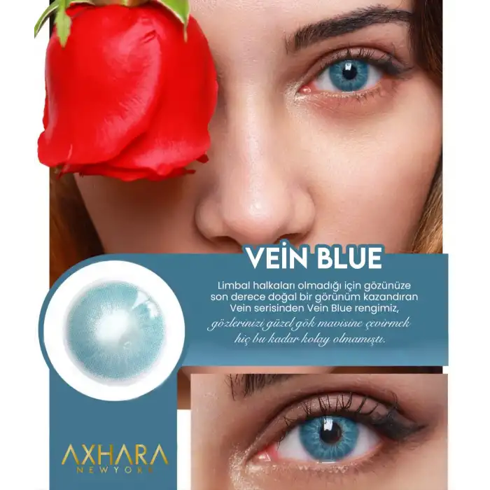 Vein Blue / Haresiz Ve Damar Mavi Renkli Lens Yıllık