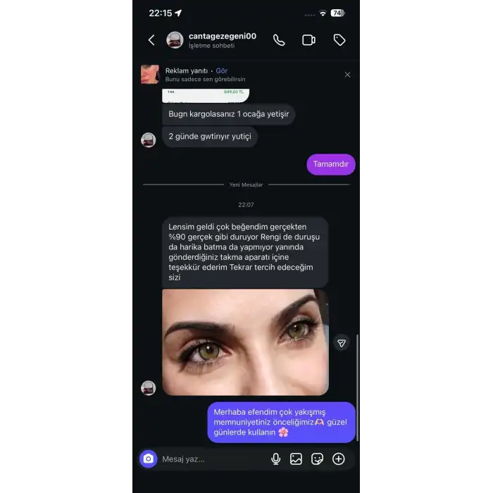 Natural Green / Hareli Yeşil Renkli Lens / Miyop ( - ) Numaralı