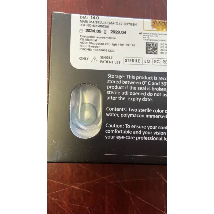 Opal Blue / Hareli Mavi Renkli Lens / Miyop ( - ) Numaralı