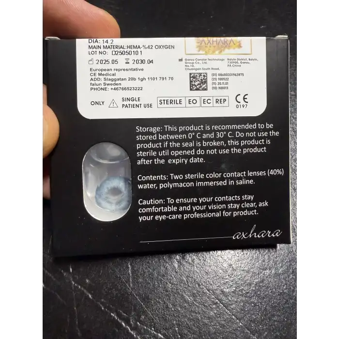 Sahra Blue / Hareli Doğal Mavi Renkli Lens