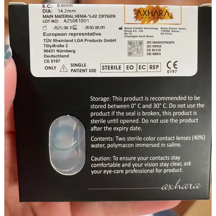 Zenith Blue / Haresiz Doğal Açık Mavi / Renkli Lens Yıllık