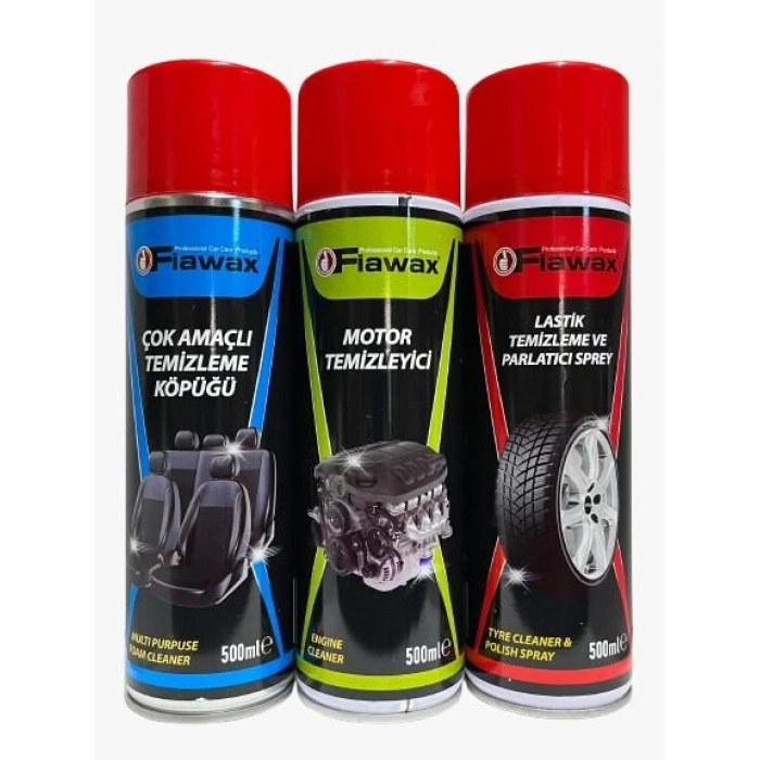 FİAWAX AEROSOL OTO BAKIM SETİ  500 ML(3 LÜ SET )
