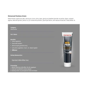 MENZERNA POLİSHİNG CREAM TUBE METAL PARLATICI 125GR.